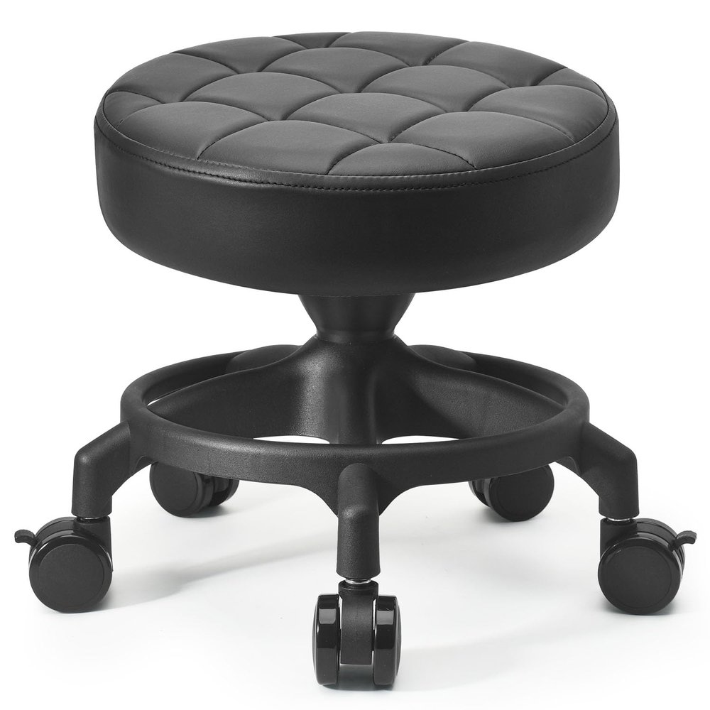 LWADALN Low Height Rolling Stool Modern Roller Seat Short Stool with Universal Caster, Round Roller Chair,Low Chair for Home Office Garage Shop (Model 1)