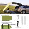 HEVIRGO Car Awning Waterproof Oxford Cloth 5-8 Persons Outdoor Camping Tarp SUV Truck Tailgate Canopy RV Vehicle Roof Sun Shade Hatchback Car Tent for Camping Family Camping Khaki2 M2 view 4