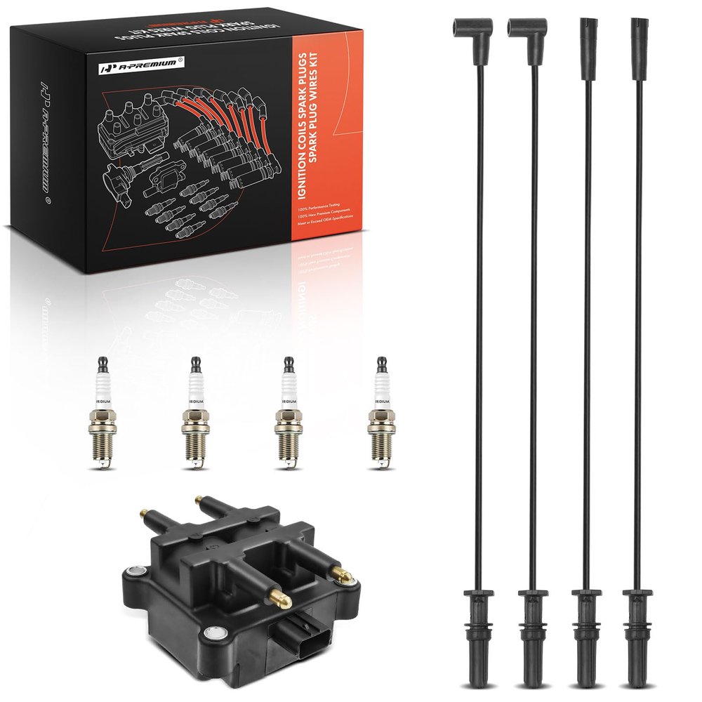 A-Premium 1 Ignition Coils with 4 Wire and 4 Iridium Spark Plugs
