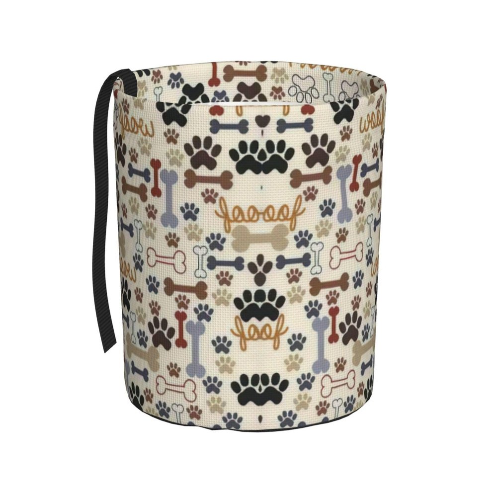 YQxwJL Dog Bones Paw Print Foldable Car Trash Can,Hanging Car Garbage Can,Waterproof Car Garbage Bin, for Travel Camping