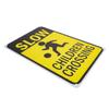 ROMISBABA Slow Girl Crossing Sign Safety Marker for Outdoor Lawn Weather-resistant Caution Sign Enhancing Boy Girl Safety Residential Streets and Driveways view 1
