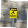 ROMISBABA Slow Girl Crossing Sign Safety Marker for Outdoor Lawn Weather-resistant Caution Sign Enhancing Boy Girl Safety Residential Streets and Driveways view 4