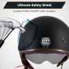 DOT Approved Motorcycle Half Helmet for Adults, Lightweight Retro Open Face Half Shell Helmet for Cruiser Scooter Chopper Moped Street Bike, Men Women Universal Casco (Matte Black, Medium) view 3