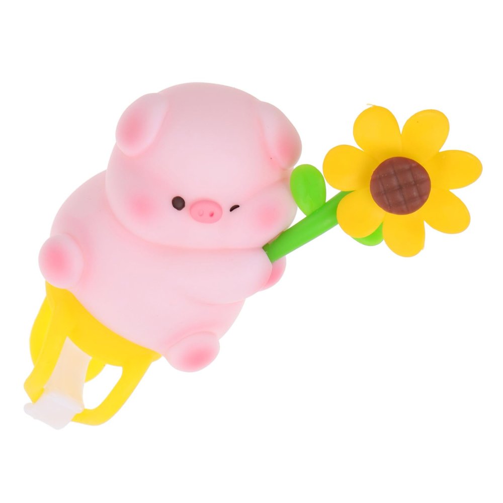 ULTECHNOVO Cute Pig Handlebar Ornament Durable Motorcycle Decoration Easy to Install Viewing Angle Bike Accessory for Motorcycle and Bicycle Enthusiasts