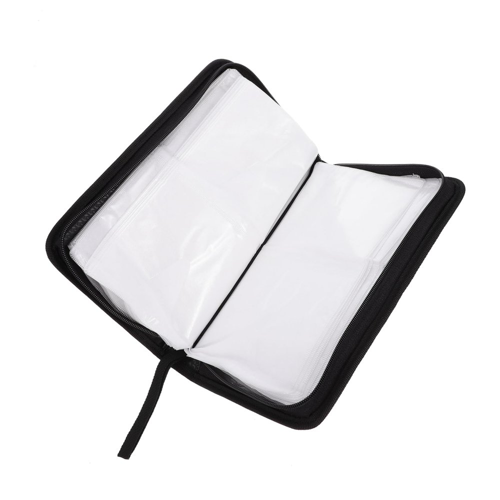 WHAMVOX 2pcs Pu Leather Cd Pouch Case Holder for DVDs Storage Disc Storage Bag Organizer Random