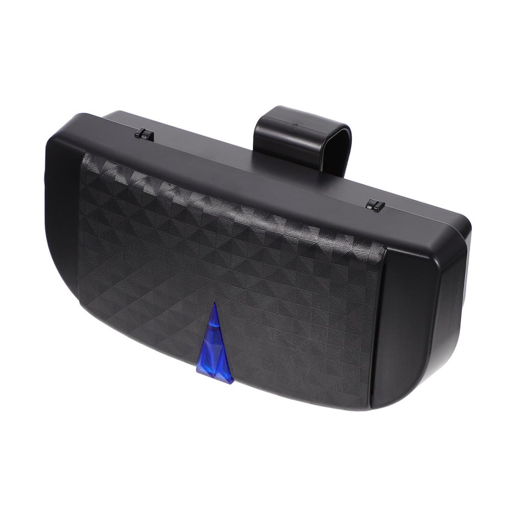 FELTECHELECTR 1pc Durable Car Visor Sunglasses Organizer Practical Sunglasses Storage Box for Easy Supplies Material Easy to Clean Safe Driving Use