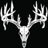 Deer Buck Antlers Skull Hunting Car Truck Window Bumper Vinyl Graphic Decal Sticker - Made and Shipped in US - (Color Gloss White, 9") view 1