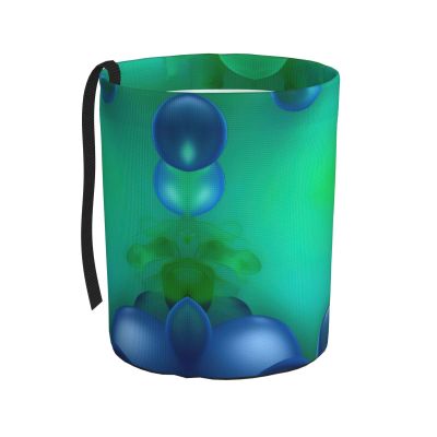 YQxwJL Teal Blue Print Car Trash Can,Waterproof Leakproof Trash Bag for Car,Foldable Hanging Car Garbage Bin