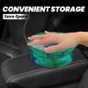 YQxwJL Teal Blue Print Car Trash Can,Waterproof Leakproof Trash Bag for Car,Foldable Hanging Car Garbage Bin view 4