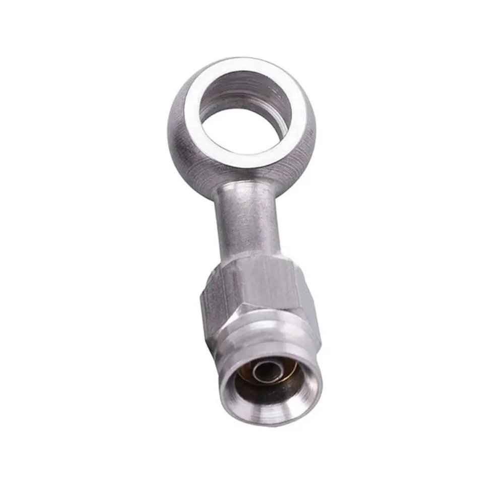 AN3 Motorcycle Motor Bike Hydraulic Brake Oil Hose Line Fitting Adapter Stainless Steel 10mm(28 degrees upward)