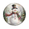 Merry Christmas Spare Tire Cover Christmas Snowman Universal Wheel Protectors Wheel Covers for Rv Camper Travel Trailer SUV Truck 16 Inch New Year Decor view 2