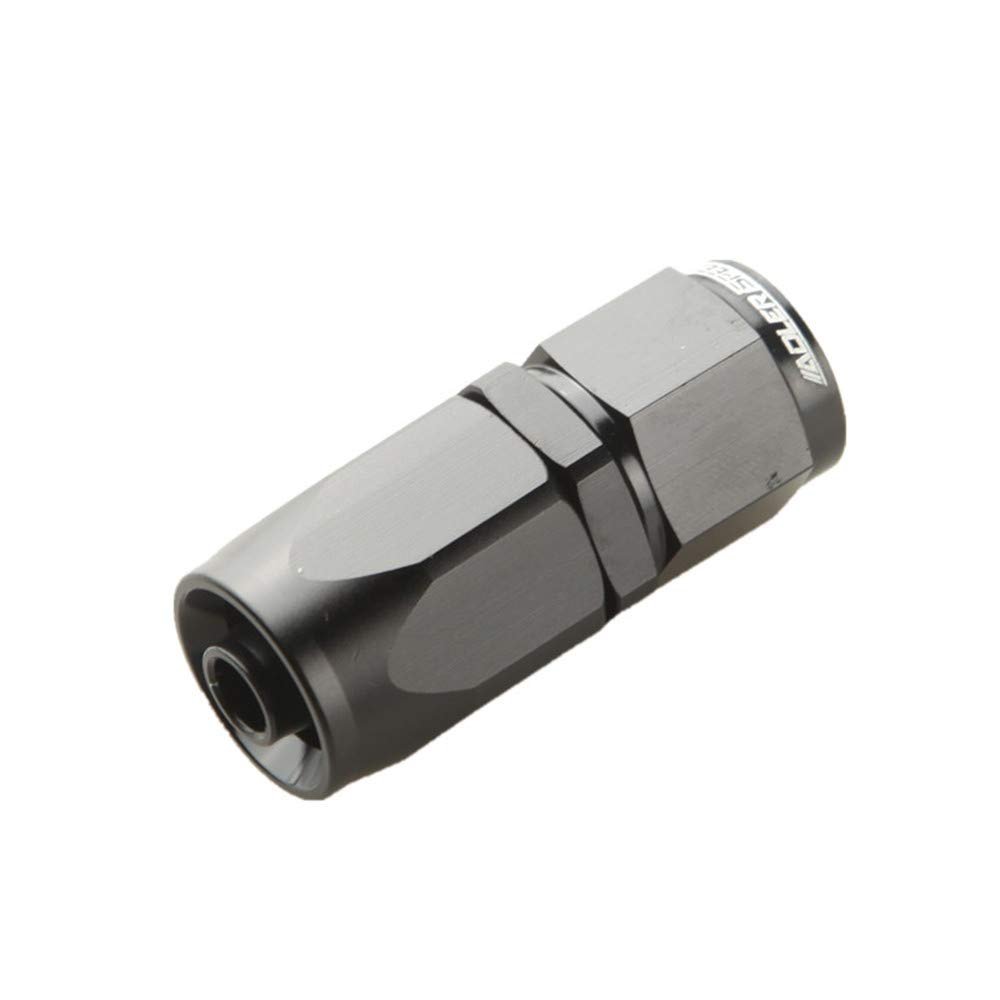 AdlerSpeed Aluminum 6AN AN6 an-6 Straight Swivel Oil Fuel Gas Line Hose End Adapter Black