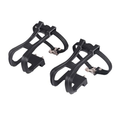 FONDOTIN 1pair Nylon Cycling Toe Clip Strap Belts for Black Pedal Accessories Compatible Removable Reflectors Easy Installation