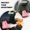 VTCTOASY Kick Mat Back Seat Protector for Car 2 Pack Extra Large Car Back Seat Cover with 3 Storage Pockets Waterproof Seat Back Protector Los Angeles Skyline Backseat Car Organizer for Trucks SUV view 2