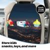 VTCTOASY Kick Mat Back Seat Protector for Car 2 Pack Extra Large Car Back Seat Cover with 3 Storage Pockets Waterproof Seat Back Protector Los Angeles Skyline Backseat Car Organizer for Trucks SUV view 3
