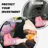 VTCTOASY Kick Mat Back Seat Protector for Car 2 Pack Extra Large Car Back Seat Cover with 3 Storage Pockets Waterproof Seat Back Protector Flowers Backseat Car Organizer for Trucks SUV view 2