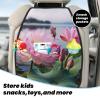 VTCTOASY Kick Mat Back Seat Protector for Car 2 Pack Extra Large Car Back Seat Cover with 3 Storage Pockets Waterproof Seat Back Protector Flowers Backseat Car Organizer for Trucks SUV view 3