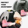 VTCTOASY Kick Mat Back Seat Protector for Car 2 Pack Extra Large Car Back Seat Cover with 3 Storage Pockets Waterproof Seat Back Protector Lovely Panda Bear Head Backseat Car Organizer for Trucks SUV view 2