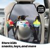VTCTOASY Kick Mat Back Seat Protector for Car 2 Pack Extra Large Car Back Seat Cover with 3 Storage Pockets Waterproof Seat Back Protector Funny Penguins Backseat Car Organizer for Trucks SUV view 3