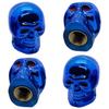 4PCS Skull Style Tire Valve Stem Caps, Antirust Copper Core Stem Covers, Leakproof Tire Valve Protection Cover, Universal Decorative Air Caps Cover for Most Car Truck SUV Motorcycle Bike (Blue) view 1