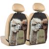 VTCTOASY Kick Mat Back Seat Protector for Car 2 Pack Extra Large Car Back Seat Cover with 3 Storage Pockets Waterproof Seat Back Protector Funny Alpaca Backseat Car Organizer for Trucks SUV view 1