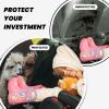VTCTOASY Kick Mat Back Seat Protector for Car 2 Pack Extra Large Car Back Seat Cover with 3 Storage Pockets Waterproof Seat Back Protector Funny Alpaca Backseat Car Organizer for Trucks SUV view 2