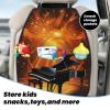 VTCTOASY Kick Mat Back Seat Protector for Car 2 Pack Extra Large Car Back Seat Cover with 3 Storage Pockets Waterproof Seat Back Protector Musical Theatre Backseat Car Organizer for Trucks SUV view 3