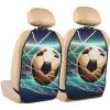 VTCTOASY Kick Mat Back Seat Protector for Car 2 Pack Extra Large Car Back Seat Cover with 3 Storage Pockets Waterproof Seat Back Protector Goal Soccer Backseat Car Organizer for Trucks SUV view 1