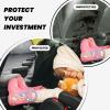 Kick Mat Back Seat Protector for Car 2 Pack Extra Large Car Back Seat Cover with 3 Storage Pockets Waterproof Seat Back Protector Grey Zen Stones Picture Backseat Car Organizer for Trucks SUV view 2