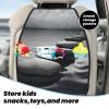Kick Mat Back Seat Protector for Car 2 Pack Extra Large Car Back Seat Cover with 3 Storage Pockets Waterproof Seat Back Protector Grey Zen Stones Picture Backseat Car Organizer for Trucks SUV view 3