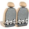 VTCTOASY Kick Mat Back Seat Protector for Car 2 Pack Extra Large Car Back Seat Cover with 3 Storage Pockets Waterproof Seat Back Protector Funny Baby Panda Backseat Car Organizer for Trucks SUV view 1