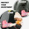 VTCTOASY Kick Mat Back Seat Protector for Car 2 Pack Extra Large Car Back Seat Cover with 3 Storage Pockets Waterproof Seat Back Protector Funny Baby Panda Backseat Car Organizer for Trucks SUV view 2