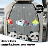 VTCTOASY Kick Mat Back Seat Protector for Car 2 Pack Extra Large Car Back Seat Cover with 3 Storage Pockets Waterproof Seat Back Protector Funny Baby Panda Backseat Car Organizer for Trucks SUV view 3