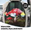 VTCTOASY Kick Mat Back Seat Protector for Car 2 Pack Extra Large Car Back Seat Cover with 3 Storage Pockets Waterproof Seat Back Protector Red and White Mushroom Backseat Car Organizer for Trucks SUV view 3