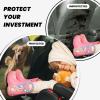 Kick Mat Back Seat Protector for Car 2 Pack Extra Large Car Back Seat Cover with 3 Storage Pockets Waterproof Seat Back Protector Golden Retriever Running Backseat Car Organizer for Trucks SUV view 2