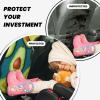 VTCTOASY Kick Mat Back Seat Protector for Car 2 Pack Extra Large Car Back Seat Cover with 3 Storage Pockets Waterproof Seat Back Protector Fresh Tropical Fruit Backseat Car Organizer for Trucks SUV view 2