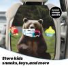 Kick Mat Back Seat Protector for Car 2 Pack Extra Large Car Back Seat Cover with 3 Storage Pockets Waterproof Seat Back Protector Hi Bear Sit on the Lawn Backseat Car Organizer for Trucks SUV view 3