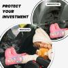 VTCTOASY Kick Mat Back Seat Protector for Car 2 Pack Extra Large Car Back Seat Cover with 3 Storage Pockets Waterproof Seat Back Protector River and Gray Rocks Backseat Car Organizer for Trucks SUV view 2
