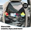 VTCTOASY Kick Mat Back Seat Protector for Car 2 Pack Extra Large Car Back Seat Cover with 3 Storage Pockets Waterproof Seat Back Protector River and Gray Rocks Backseat Car Organizer for Trucks SUV view 3