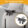 Partuto 1Pcs Universal Car Seat Headrest Hook for Most Car, SUV, Truck Car Seat Back Organizer Hooks Faux Leather Metal Carbon Fiber Pattern Black 3.03"x4.49" view 2