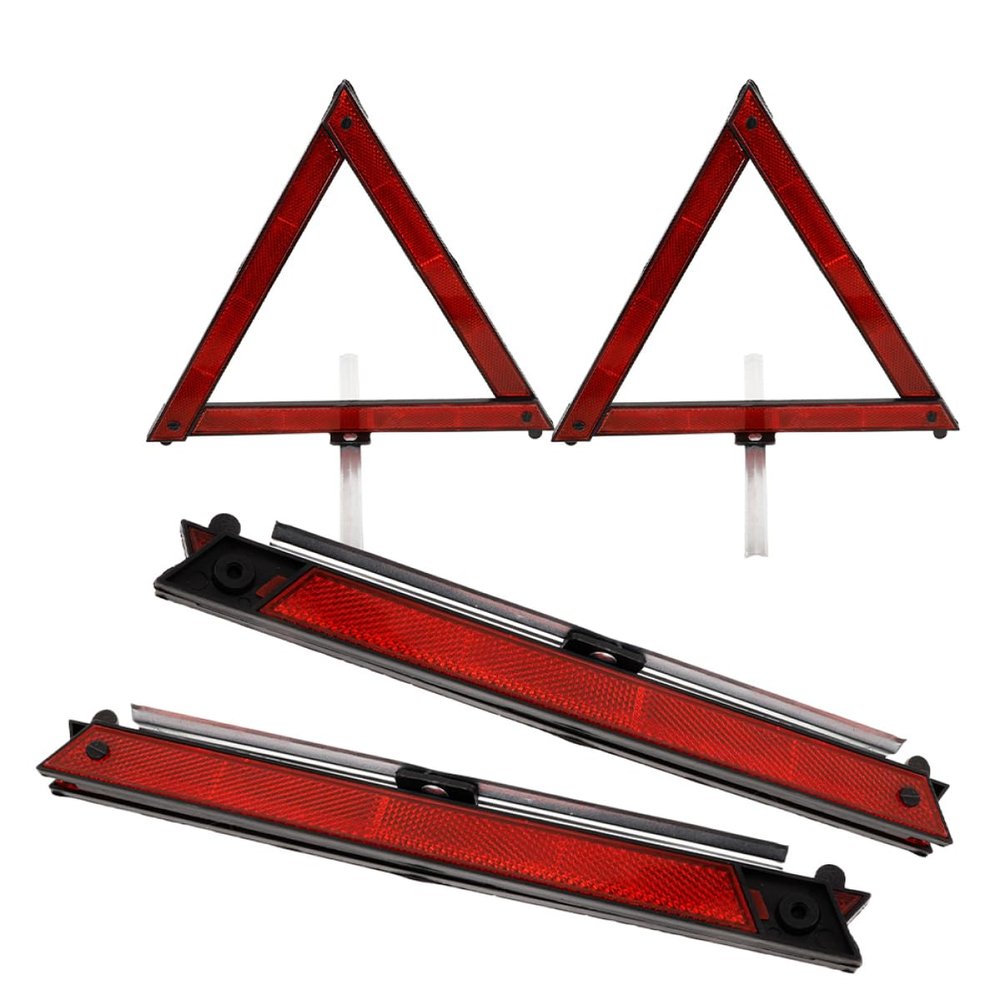 OKUMEYR Reflective Triangle Warning Sign 4pcs ABS for Car Emergency Parking
