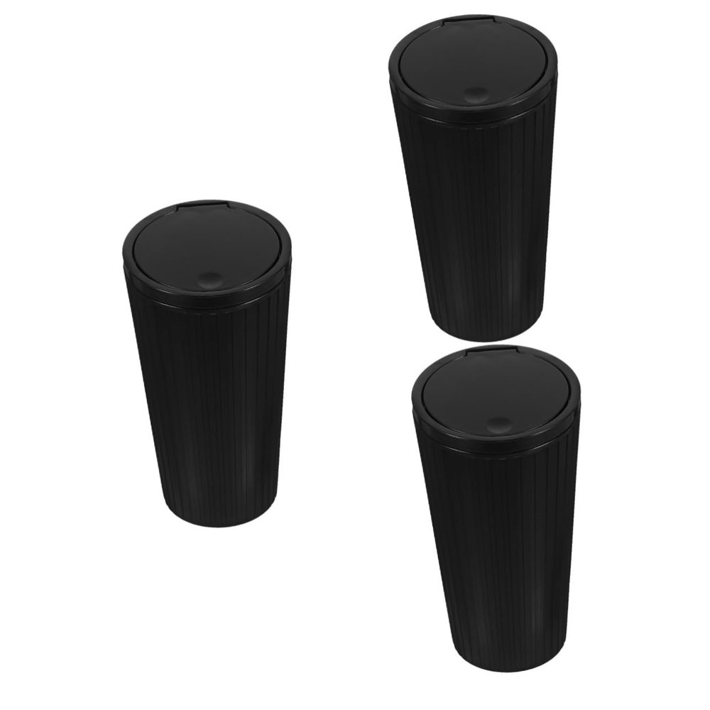 Mikinona 3pcs Car Trash Lid Small Garbage Can for Vehicle Durable Easy to Clean Trash Bin