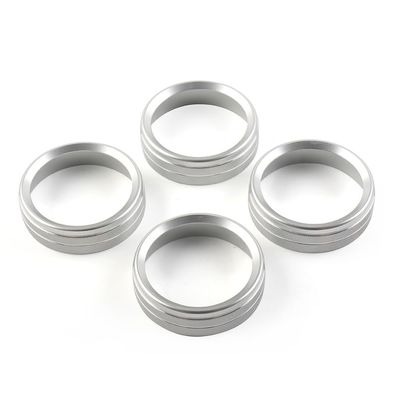 Cnswee6 Car Condition Button Ring Console Decorate, 4 PCS Inner Center Console Pushbutton Switch Knob Button Cover Trim for Ford F150 XLT 2015 2016 2017 2018 2019 2020, Silver