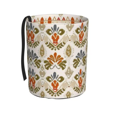 AmAzwi Bohemia Style Floral Pattern Print Car Trash Can Hanging Travelling Trash Holder Auto Garbage Bin Decoration Car Interior