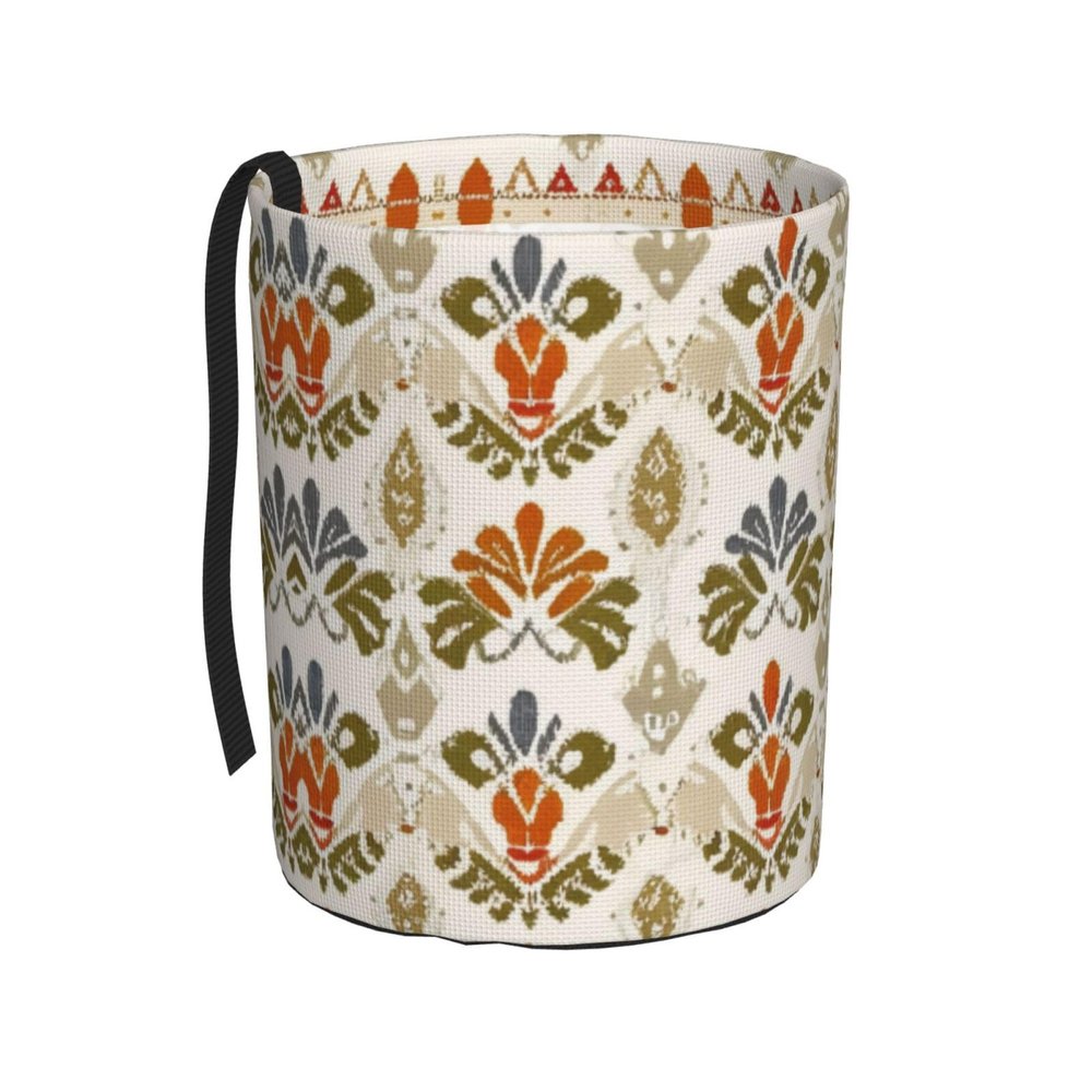 AmAzwi Bohemia Style Floral Pattern Print Car Trash Can Hanging Travelling Trash Holder Auto Garbage Bin Decoration Car Interior