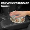 AmAzwi Bohemia Style Floral Pattern Print Car Trash Can Hanging Travelling Trash Holder Auto Garbage Bin Decoration Car Interior view 4