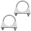 CAROTUPY 2.5 inch Heavy Duty 304 Stainless Steel Exhaust U Clamp for 2.5" Diameter Exhaust Tail Pipe, Muffler U-Bolt Clamps Pack of 2 view 1