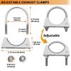CAROTUPY 2.5 inch Heavy Duty 304 Stainless Steel Exhaust U Clamp for 2.5" Diameter Exhaust Tail Pipe, Muffler U-Bolt Clamps Pack of 2 view 2
