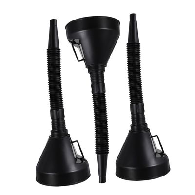 OSOLADY 3pcs Flexible Oil Funnel with Filter Portable Gasoline Funnel for Cars Motorcycles Durable Plastic Design for Easy Refueling and Spill Prevention