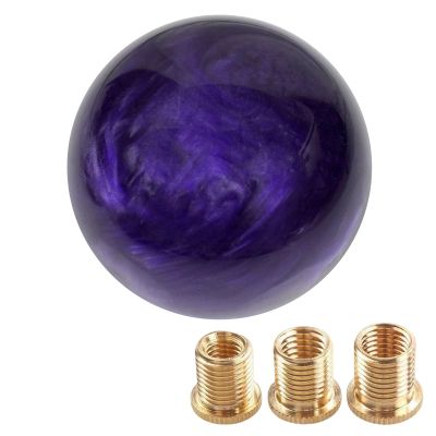 WENJTP Marble Style Round Ball Shift Knob - Universal Fit for 5 & 6 Speed Manual/Automatic Vehicles, with 3 Adapters HTRACING (Purple)